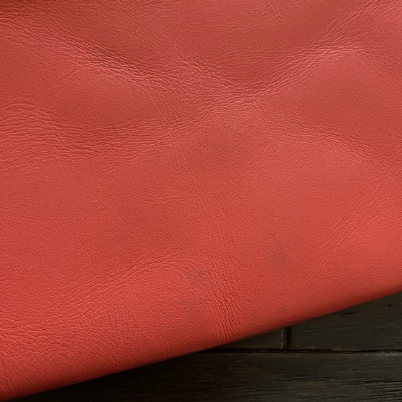 Fossil Women's Vintage Orange Clutch Gold Zipper Lock - Picture 4 of 6